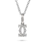 CARTIER, A DIAMOND C DE CARTIER PENDANT designed as interlocking C motifs set with round brillian...