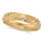 AN ANTIQUE FRENCH BANGLE in 18ct yellow gold, the openwork bangle in foliate design, French assay...