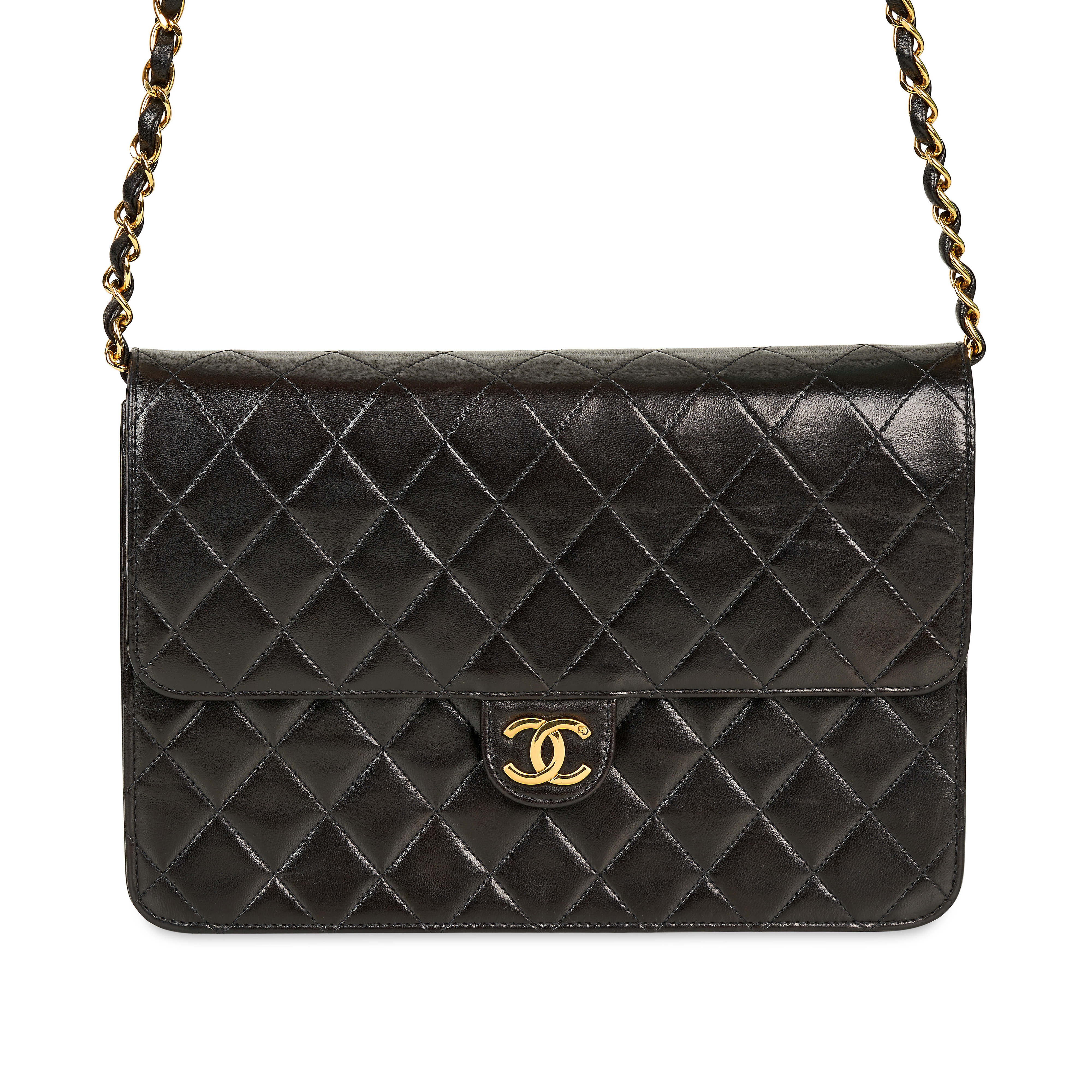 CHANEL VINTAGE LAMBSKIN SINGLE FLAP BAG