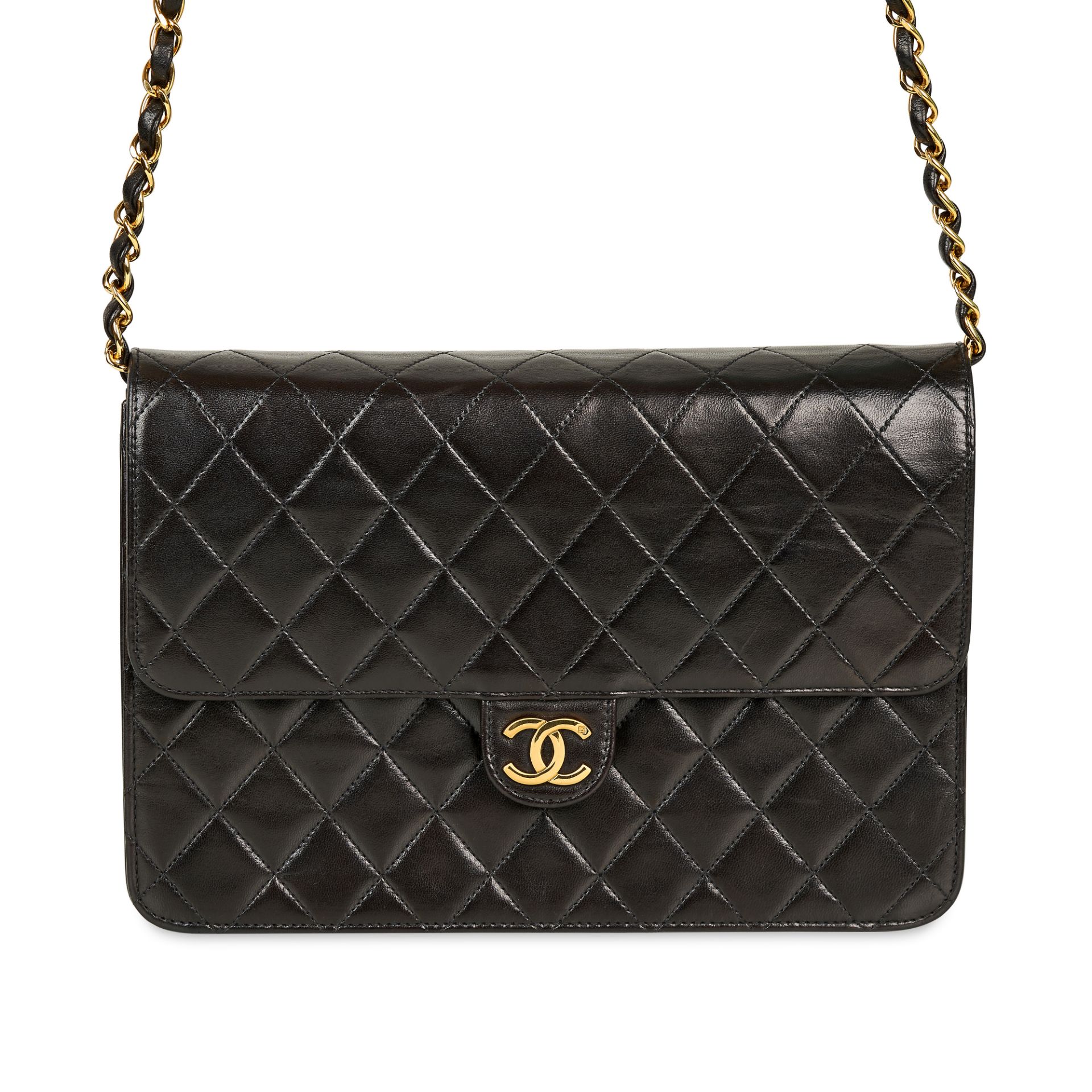 CHANEL VINTAGE LAMBSKIN SINGLE FLAP BAG