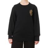 NO RESERVE ALEXANDER MCQUEEN BLACK AMQ EMBROIDERED JERSEY