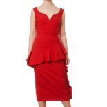 NO RESERVE ALEXANDER MCQUEEN RED RUFFLE DRESS