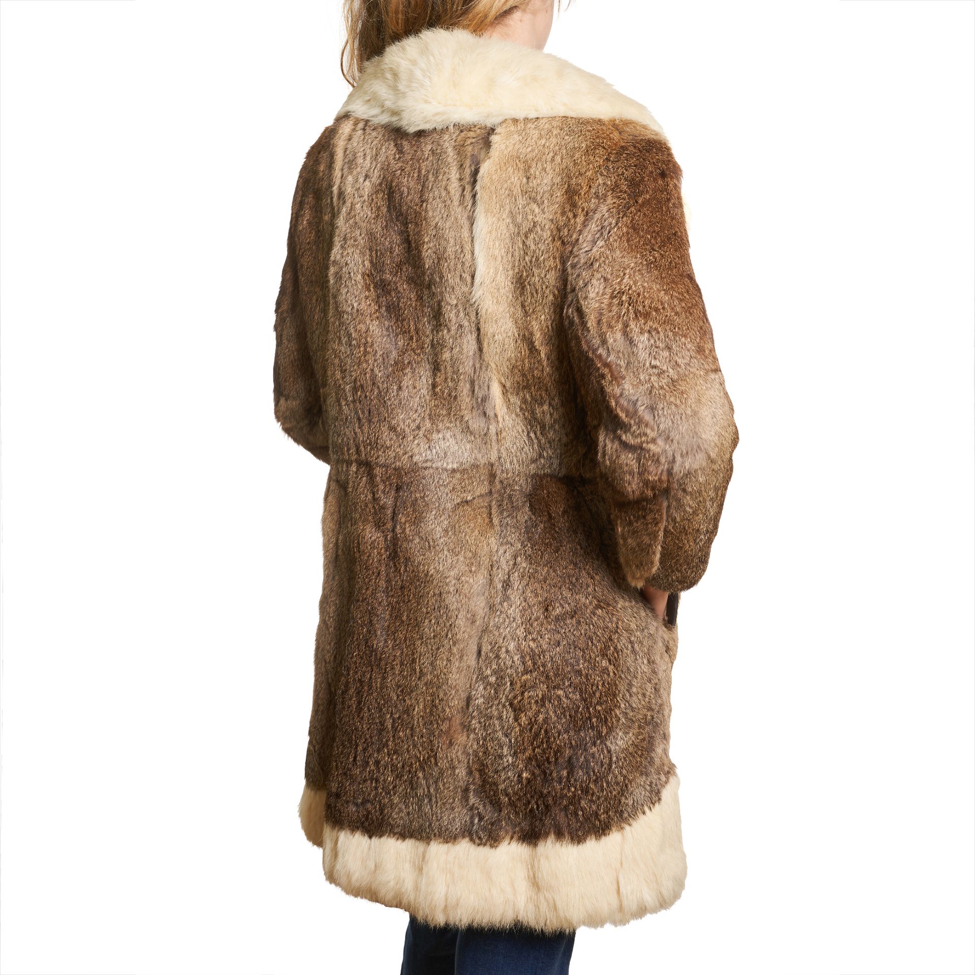 TWO TONE RABBIT FUR COAT - Image 2 of 2