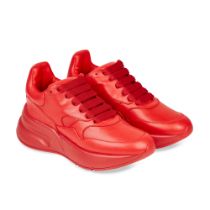 NO RESERVE ALEXANDER MCQUEEN RED LEATHER SNEAKERS