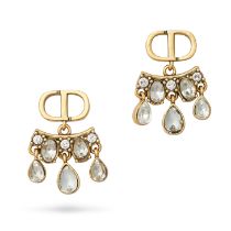 CHRISTIAN DIOR CD CRYSTAL EARRINGS