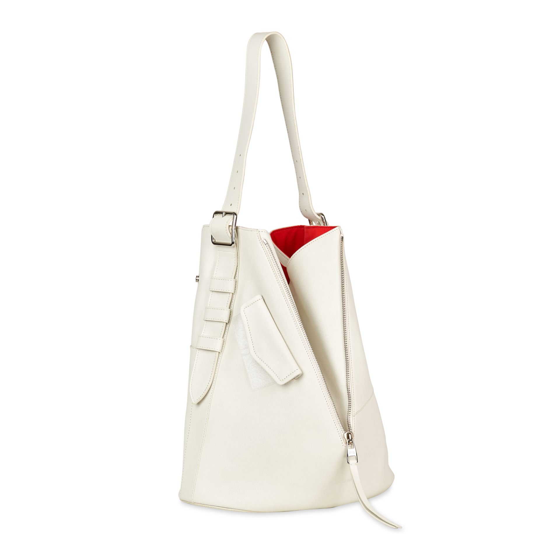 ALEXANDER MCQUEEN WHITE LEATHER BUCKET BAG - Image 2 of 4