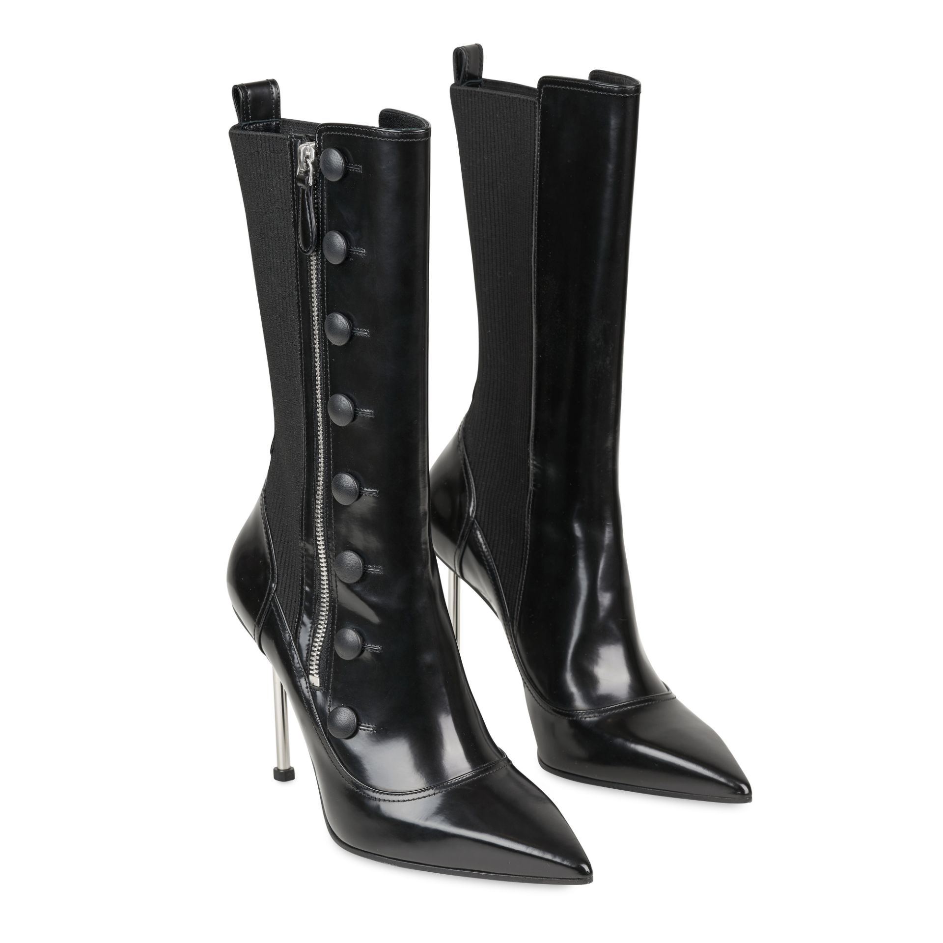 NO RESERVE ALEXANDER MCQUEEN PATENT LEATHER STILETTO HEEL BOOTS