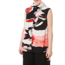 NO RESERVE ALEXANDER MCQUEEN DRAPE NECK FLORAL TOP