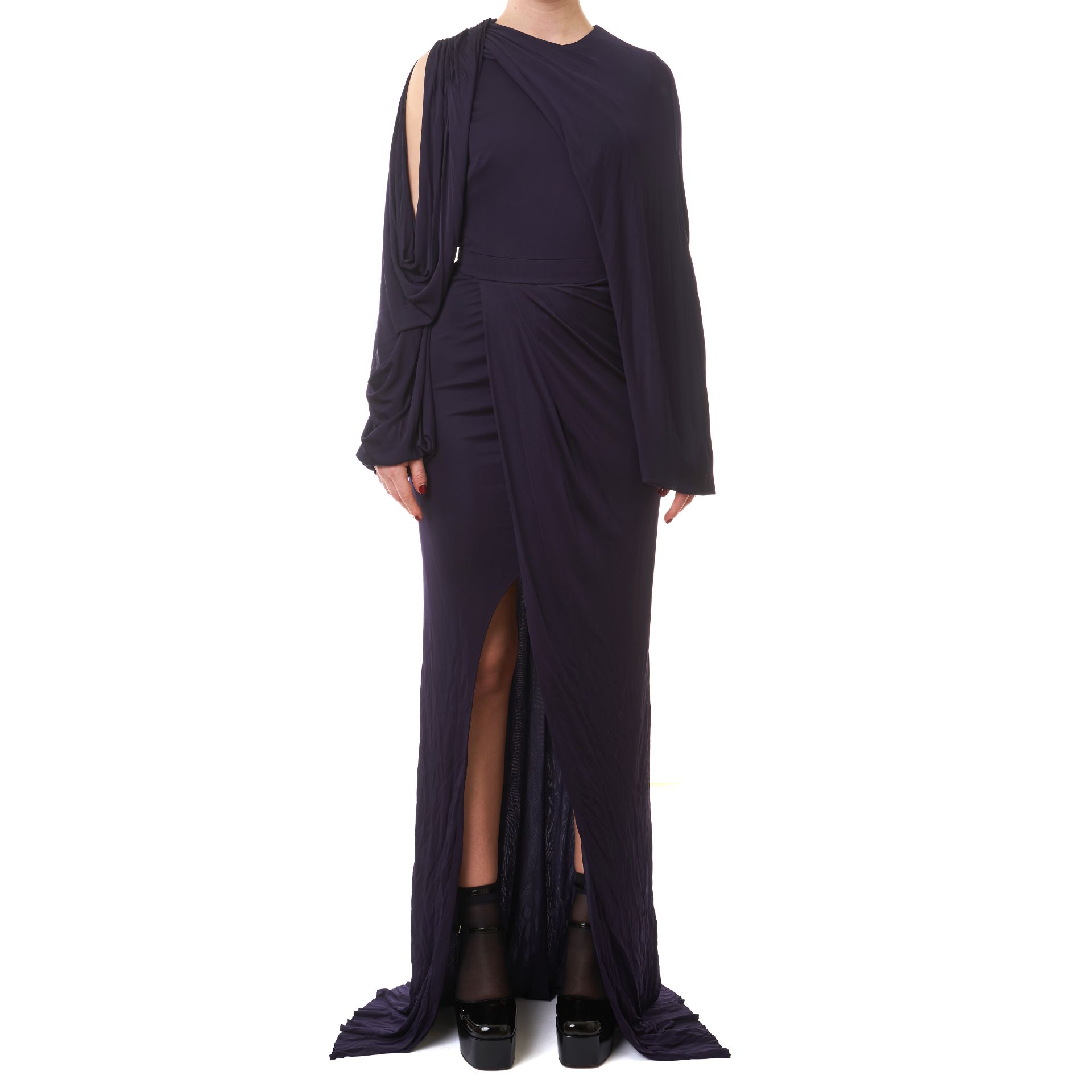 NO RESERVE ALEXANDER MCQUEEN DRAPE EVENING GOWN