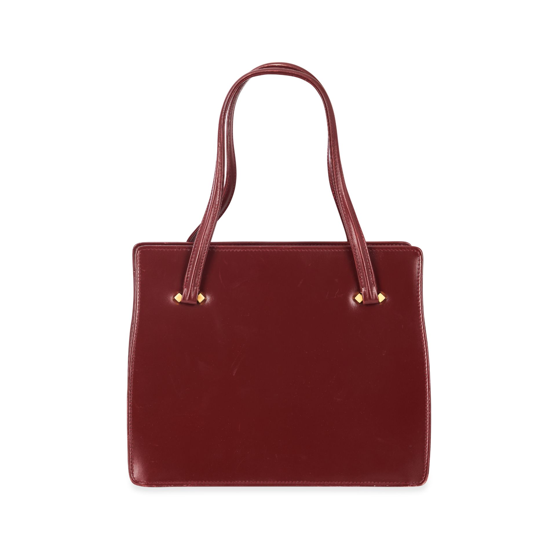 NO RESERVE LAUNER VINTAGE MAROON LEATHER BAG - Image 2 of 6