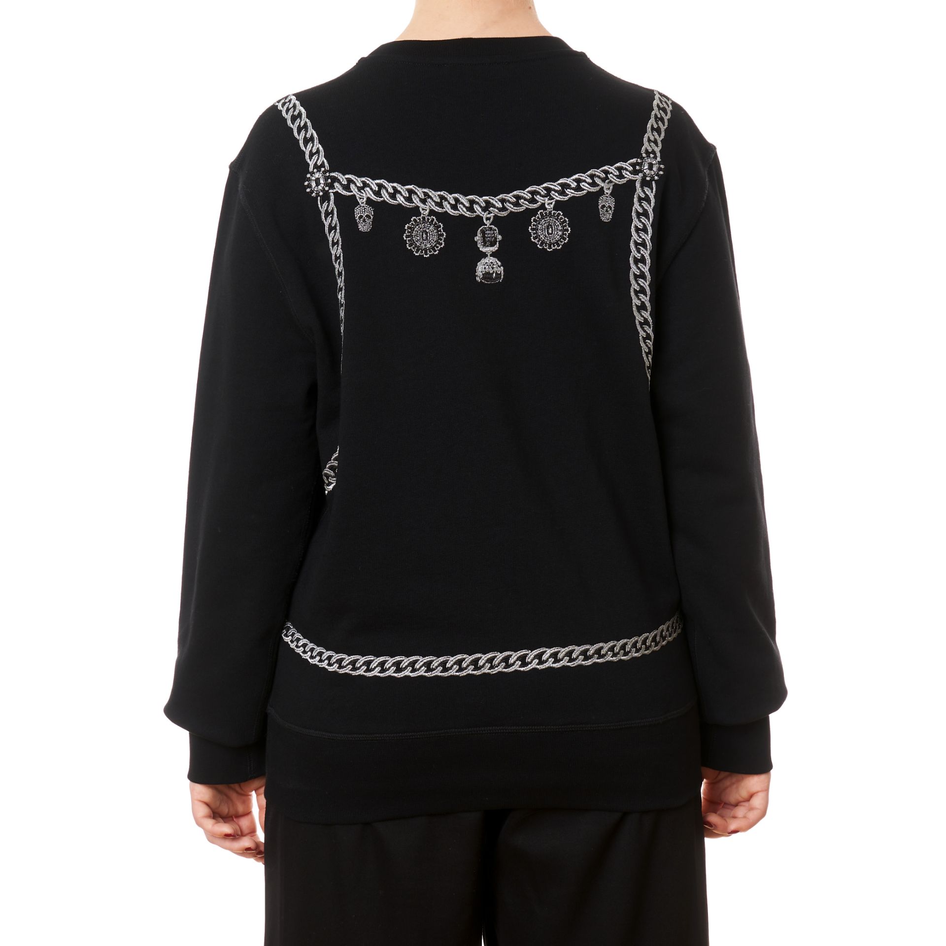 NO RESERVE ALEXANDER MCQUEEN BLACK EMBROIDERED JERSEY - Image 2 of 3