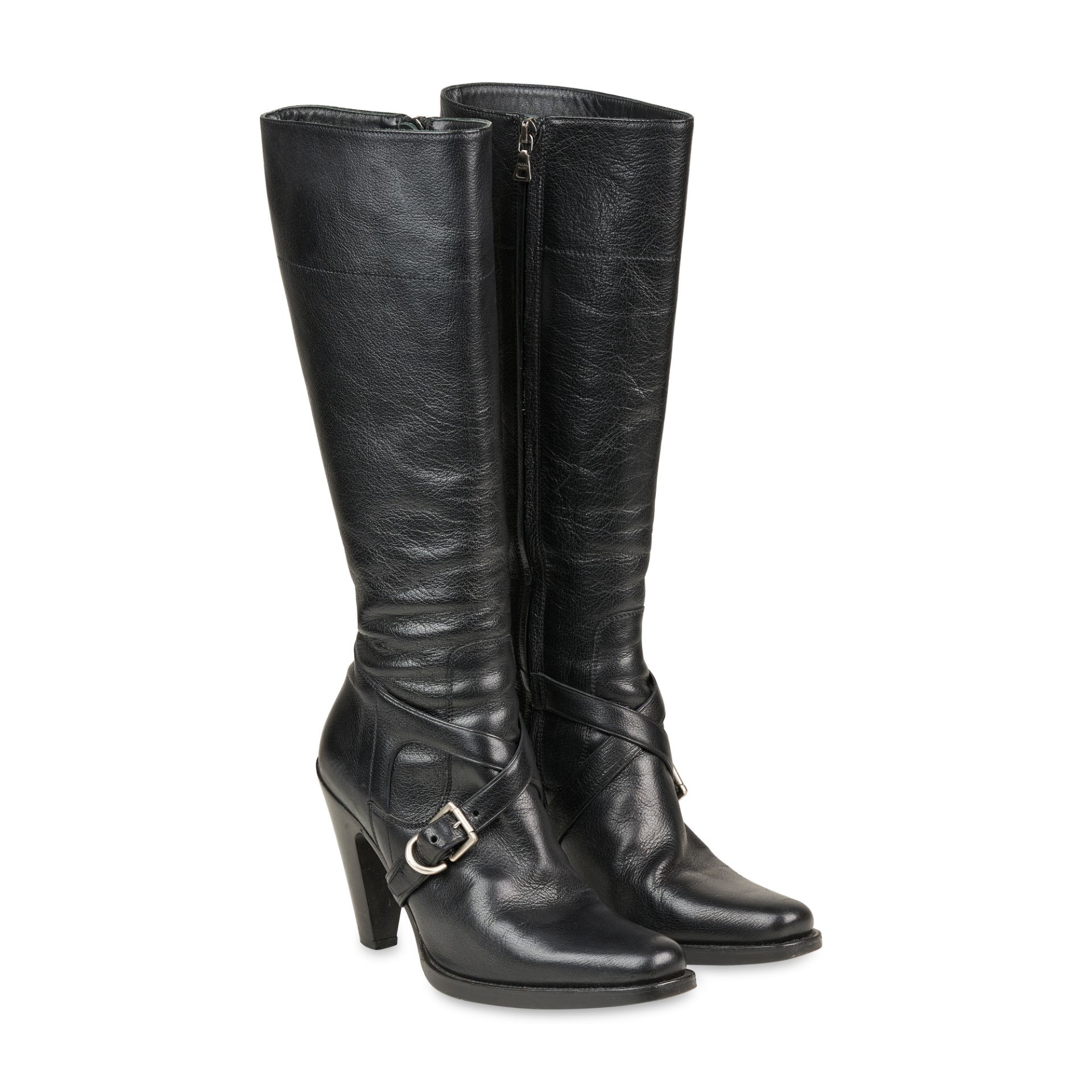 NO RESERVE PRADA KNEE HIGH LEATHER BOOTS