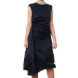 NO RESERVE ALEXANDER MCQUEEN SILK MIDI RUCHED DRESS