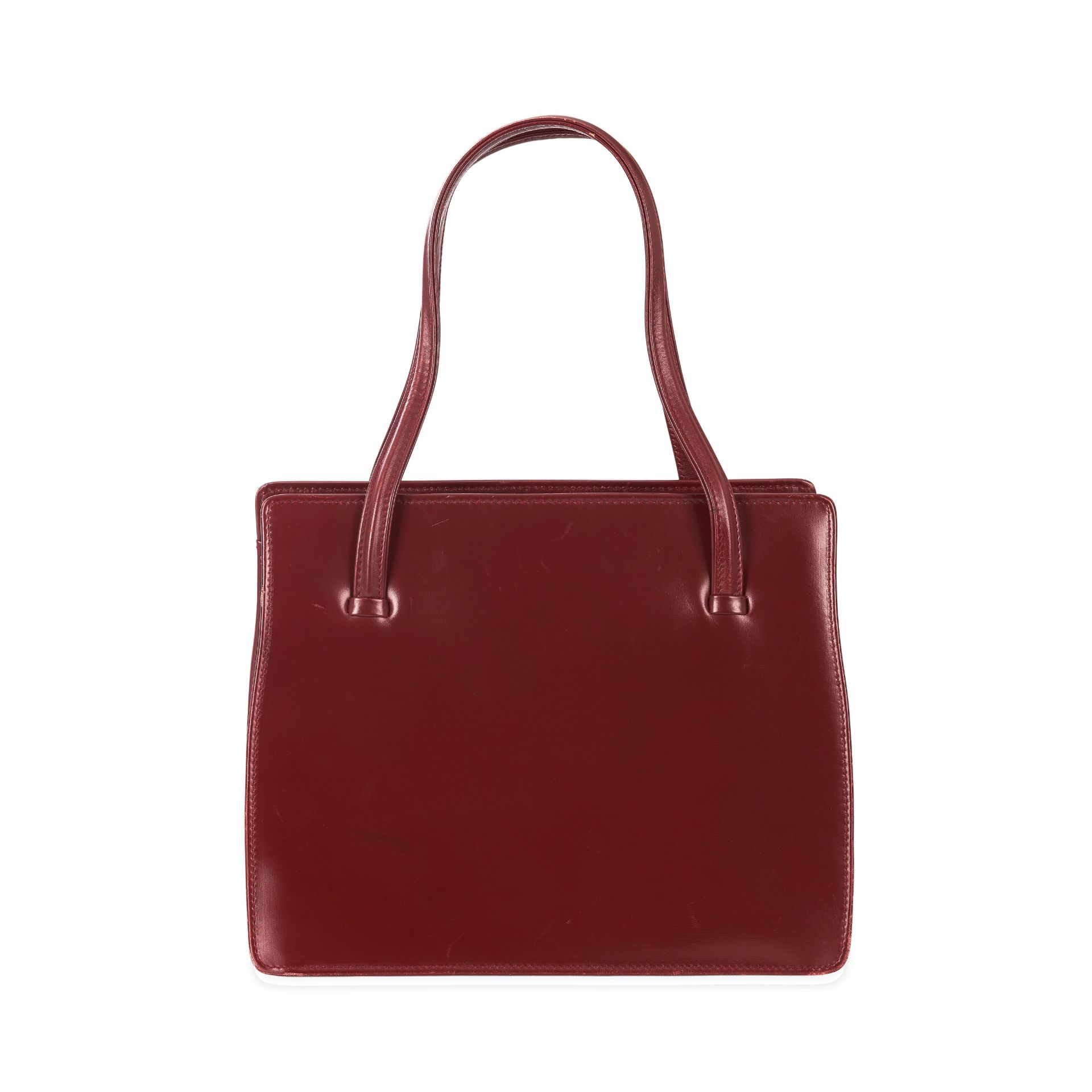 NO RESERVE LAUNER VINTAGE MAROON LEATHER BAG - Image 3 of 6