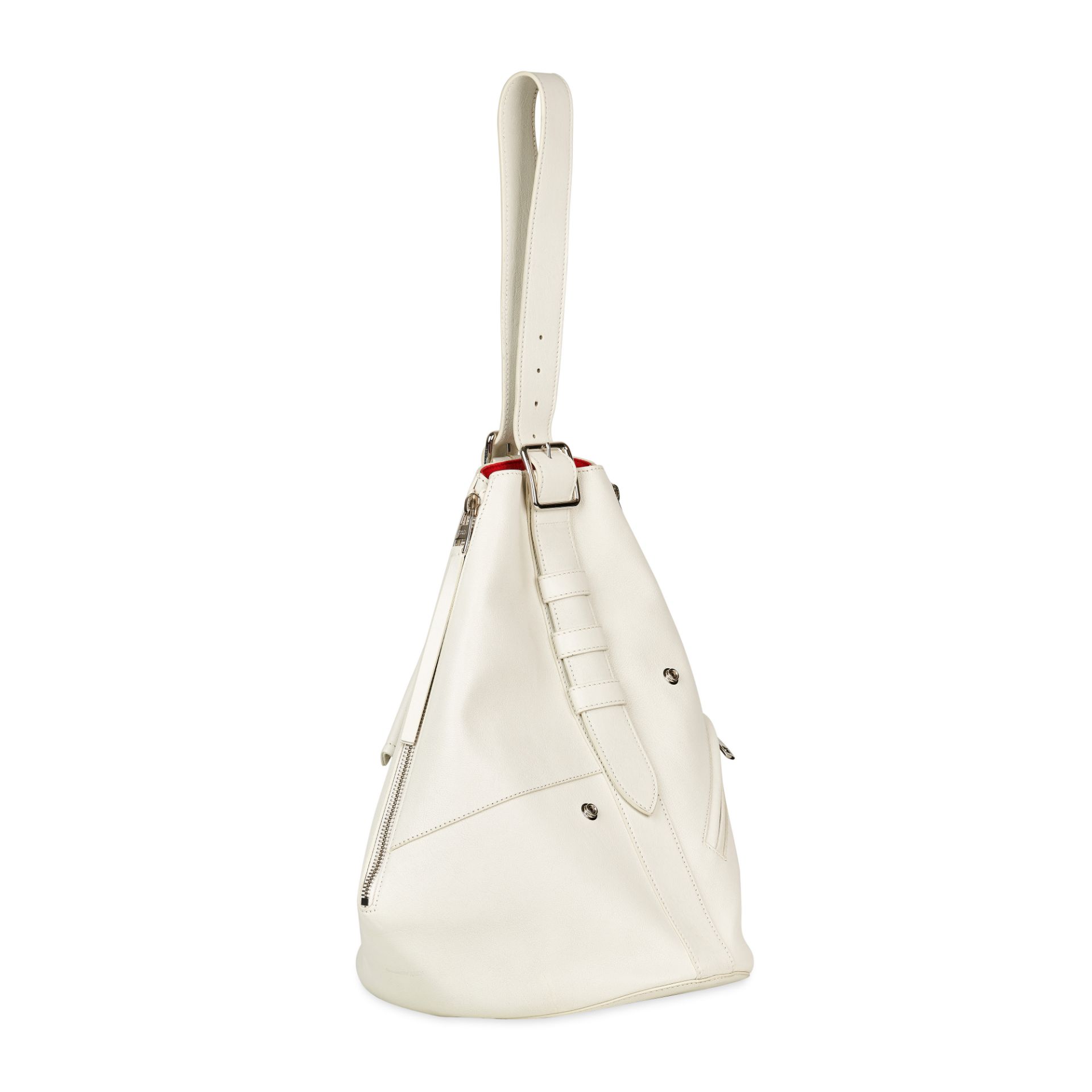 ALEXANDER MCQUEEN WHITE LEATHER BUCKET BAG - Image 3 of 4