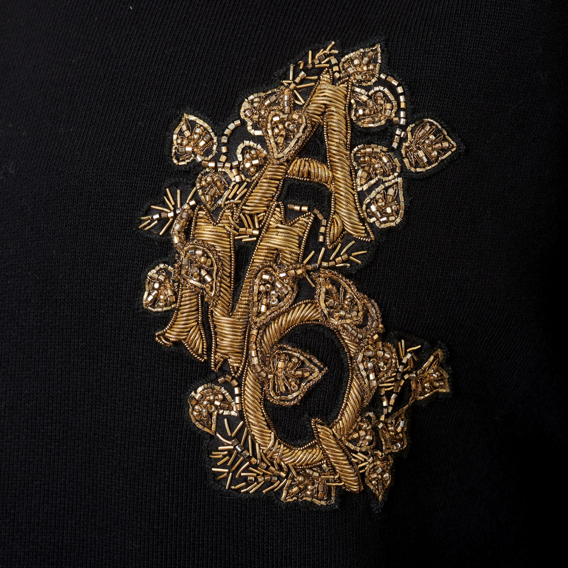 NO RESERVE ALEXANDER MCQUEEN BLACK AMQ EMBROIDERED JERSEY - Image 2 of 2