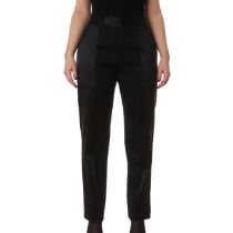 NO RESERVE ALEXANDER MCQUEEN BLACK SILK AND WOOL TROUSERS