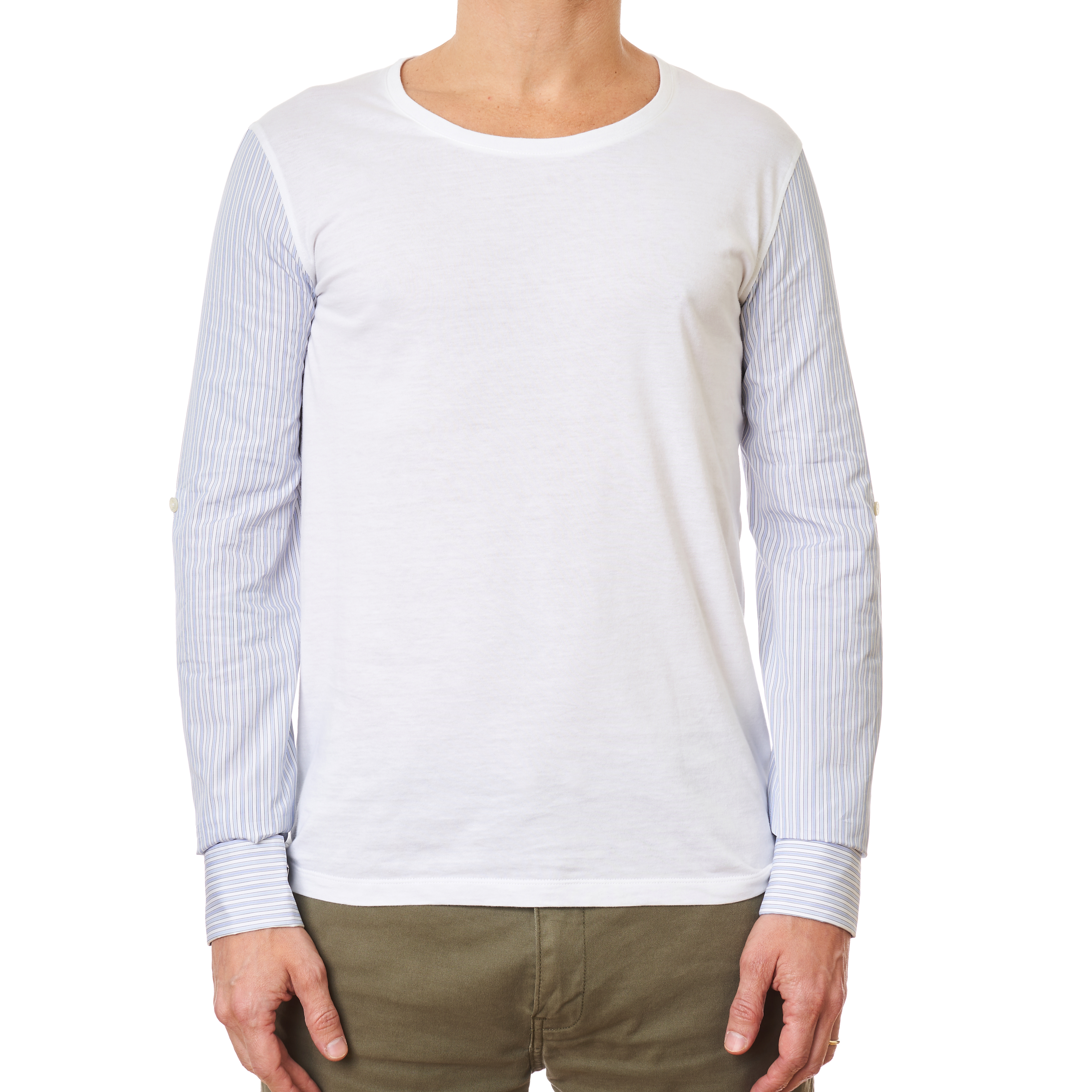 NO RESERVE TWO ALEXANDER MCQUEEN MEN'S WHITE ORGANIC JERSEY TOPS - Image 5 of 5