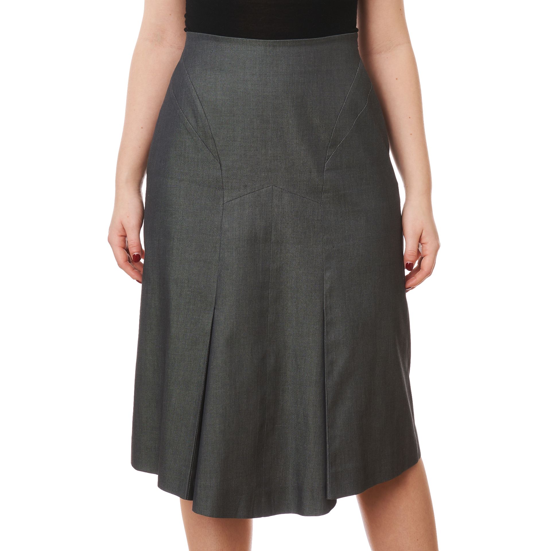 NO RESERVE PRADA GREY MIDI SKIRT