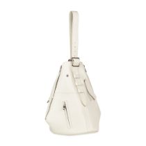 ALEXANDER MCQUEEN WHITE LEATHER BUCKET BAG