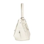 ALEXANDER MCQUEEN WHITE LEATHER BUCKET BAG