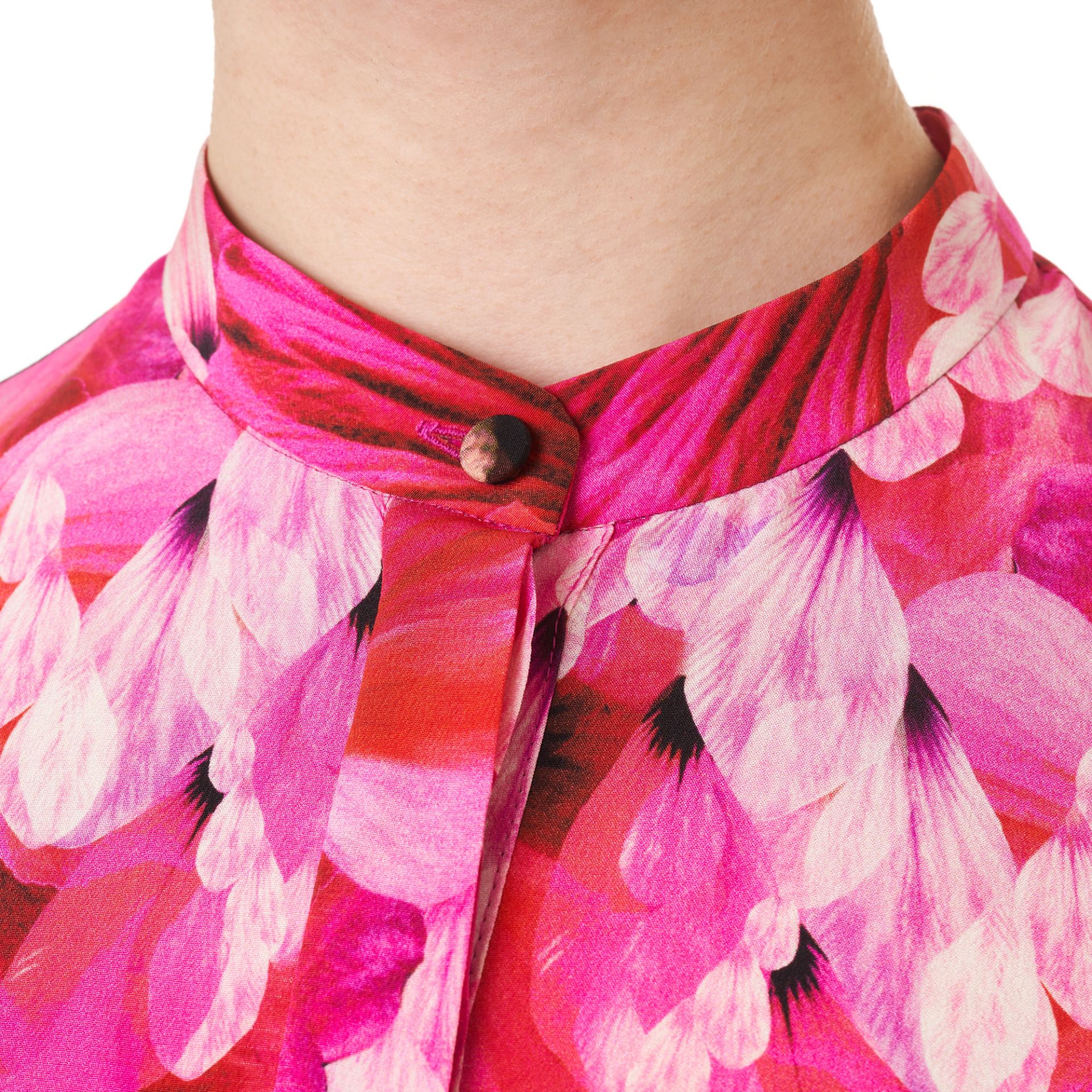 NO RESERVE ALEXANDER MCQUEEN FLORAL ORCHID PINK TOP - Image 5 of 5