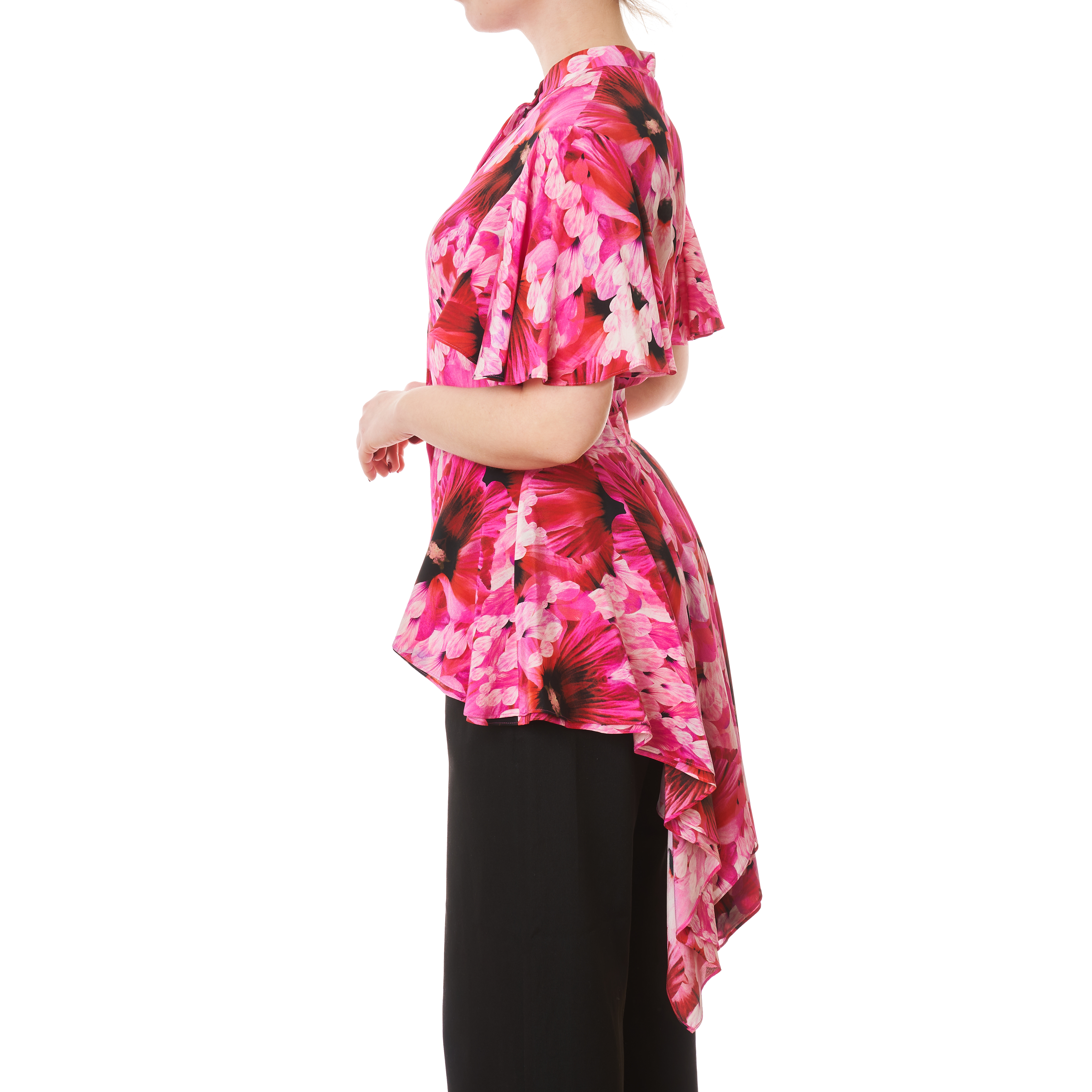 NO RESERVE ALEXANDER MCQUEEN FLORAL ORCHID PINK TOP - Image 4 of 5