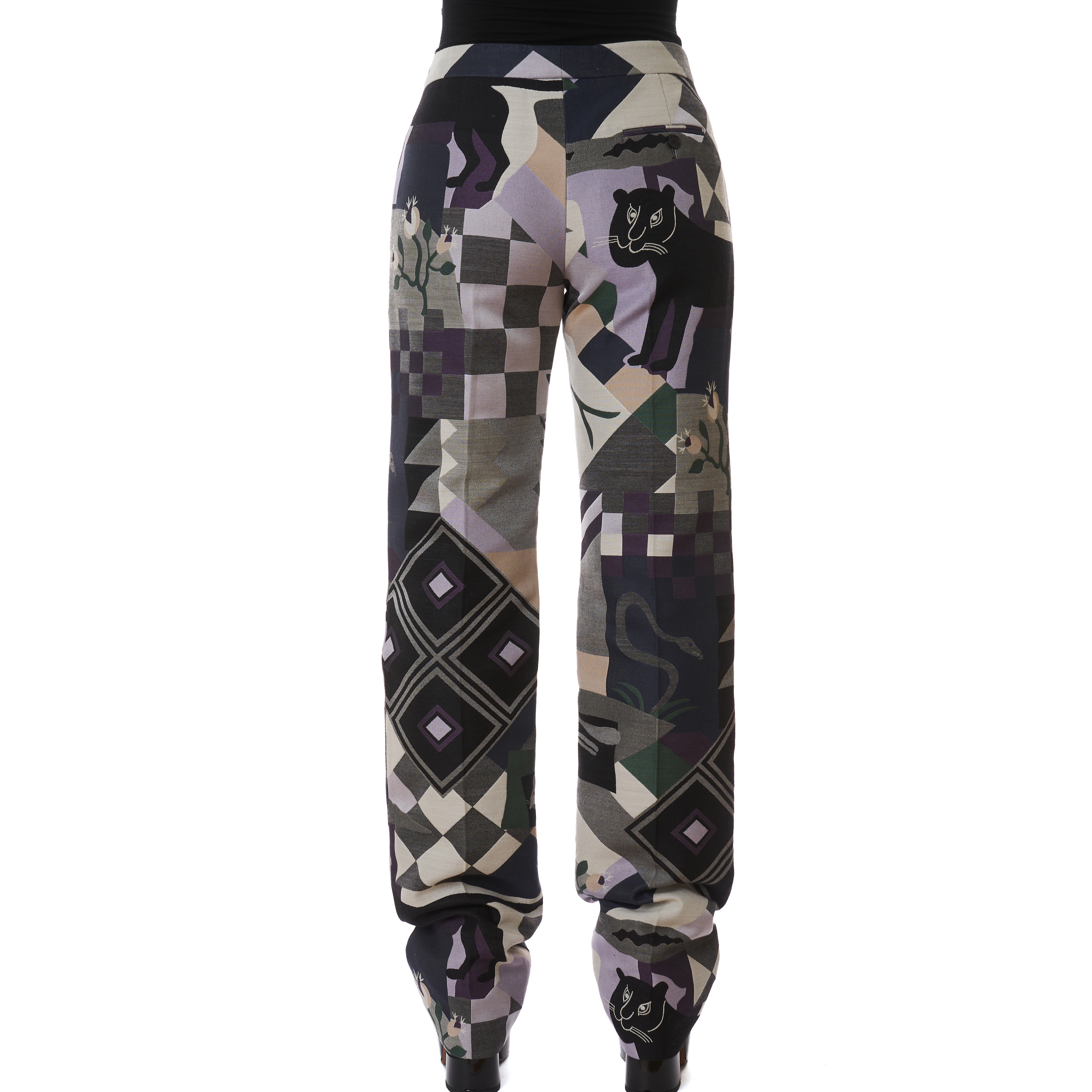 NO RESERVE ALEXANDER MCQUEEN GEOMETRIC PRINTED TROUSERS - Image 3 of 3