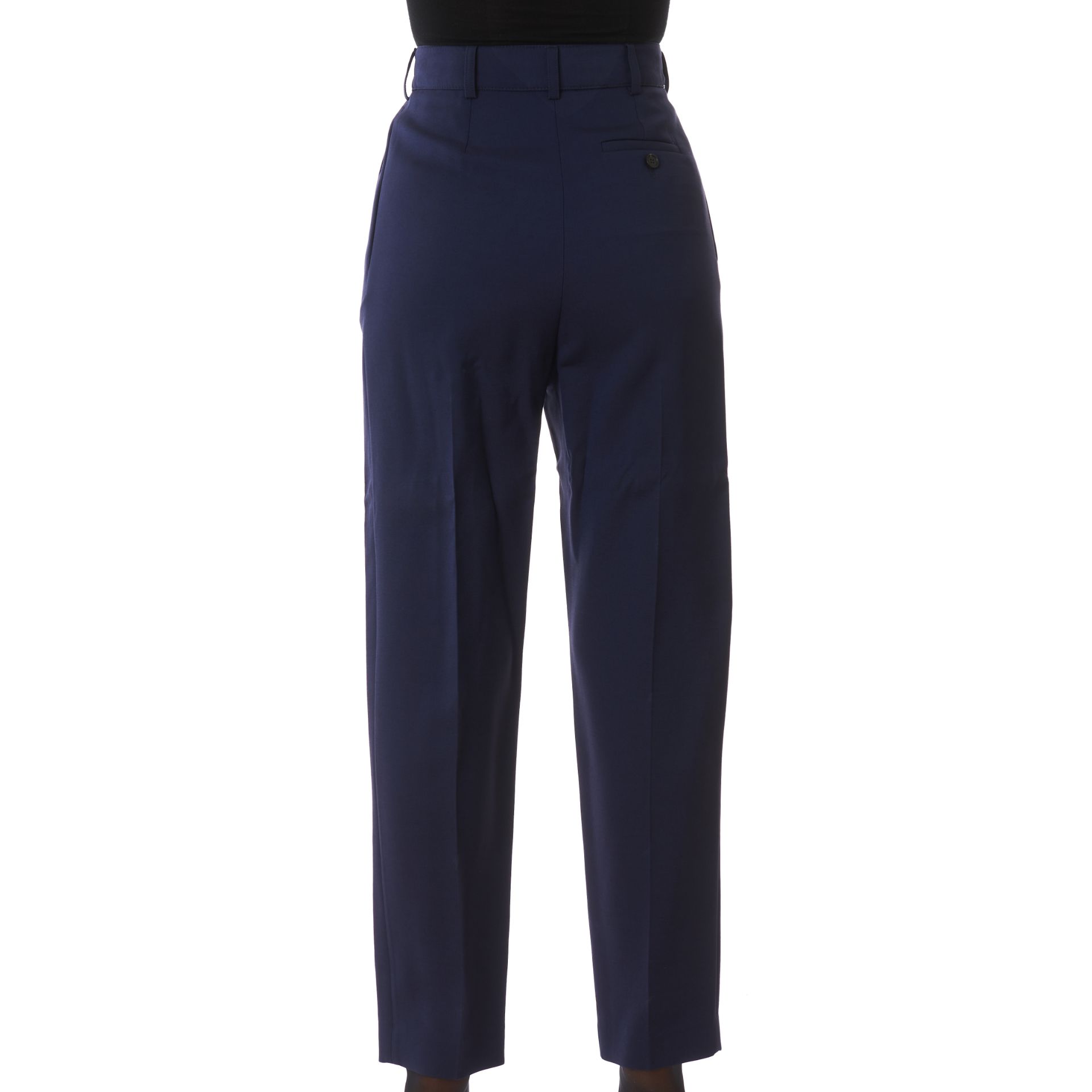 NO RESERVE ALEXANDER MCQUEEN NAVY BLUE TROUSERS - Image 2 of 2