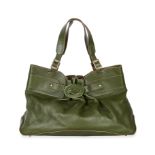 ANYA HINDMARCH FOREST GREEN LEATHER BAG