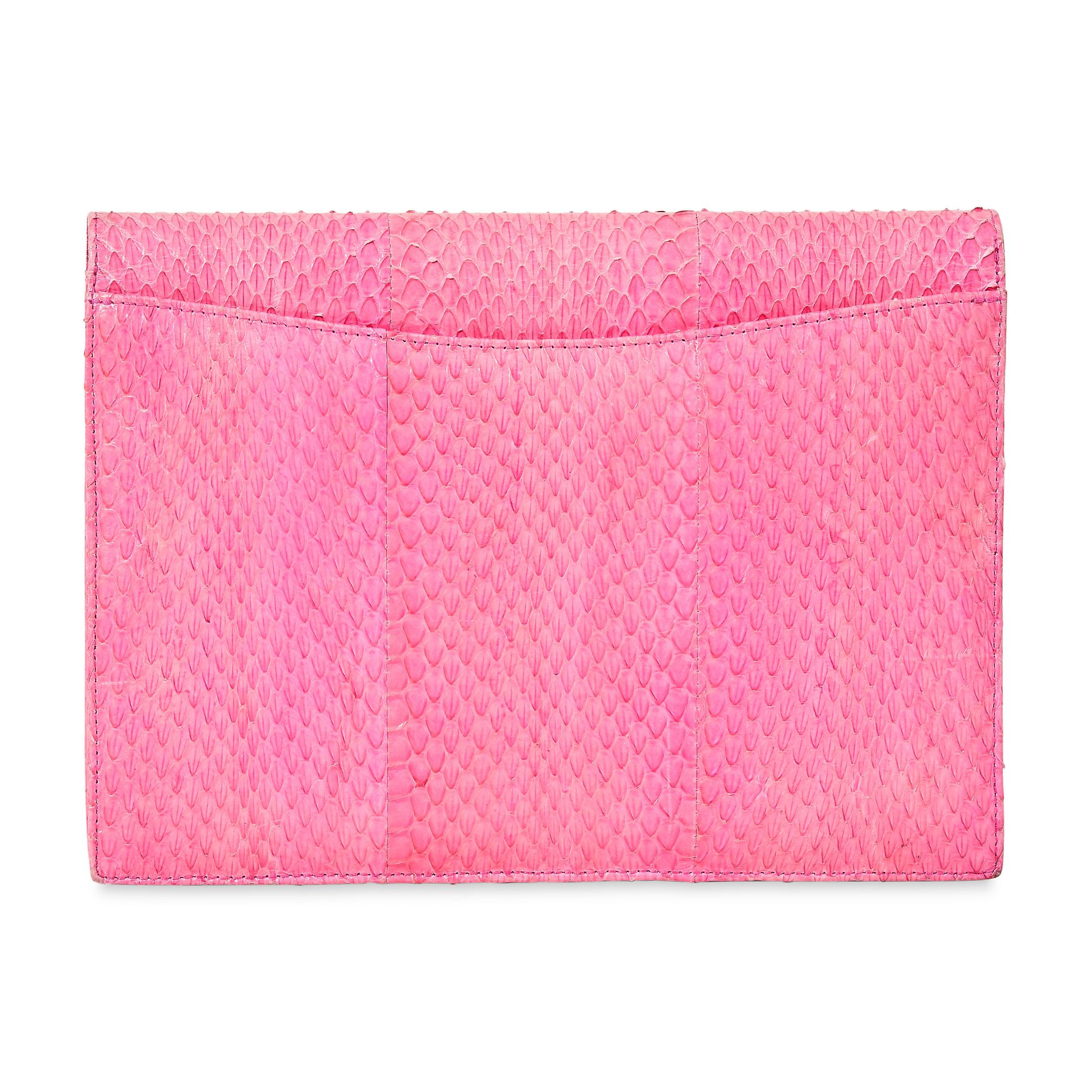 OSCAR DE LA RENTA SNAKESKIN ENVELOPE CLUTCH BAG - Image 3 of 3