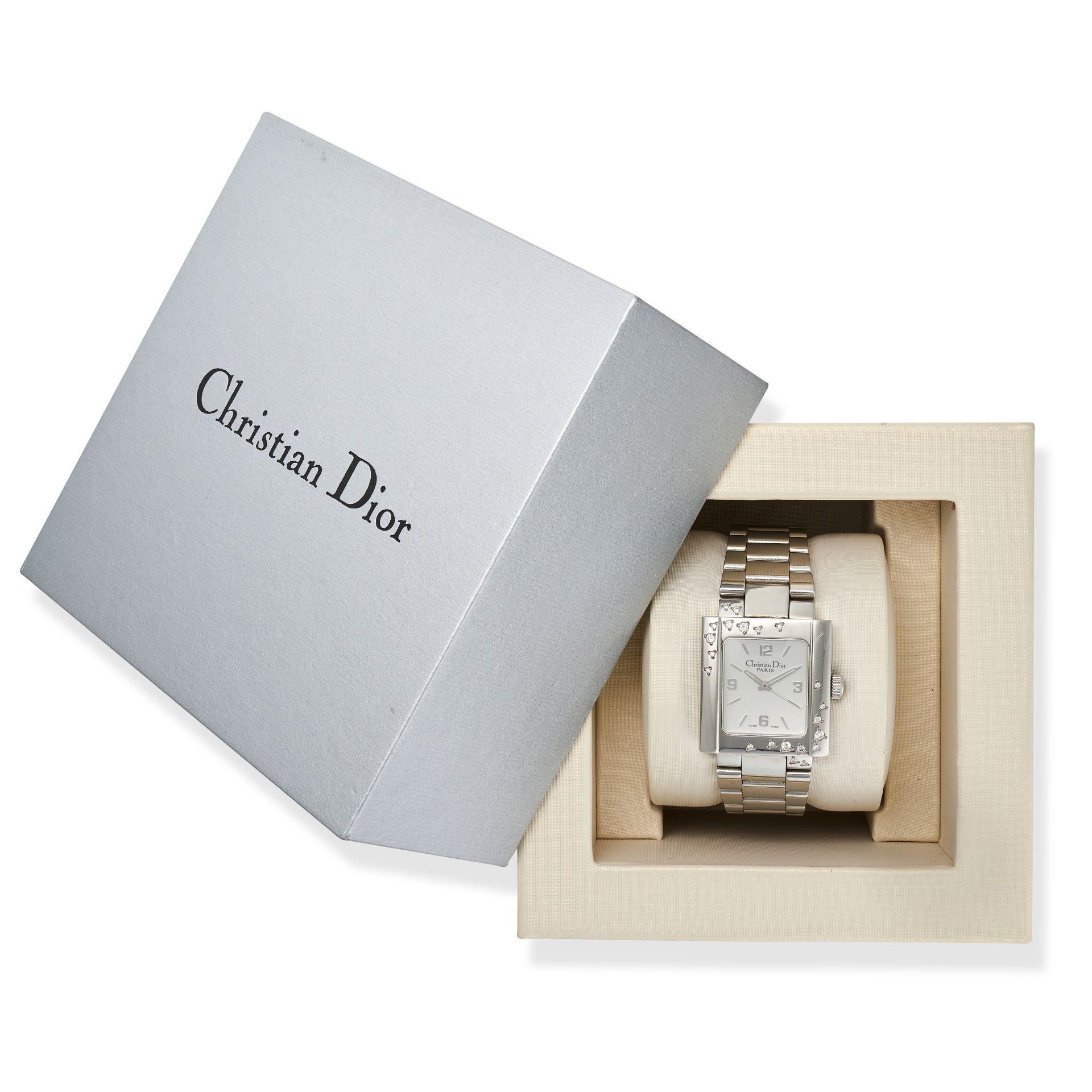 CHRISTIAN DIOR STAINLESS STEEL DIAMOND WRISTWATCH - Bild 3 aus 3