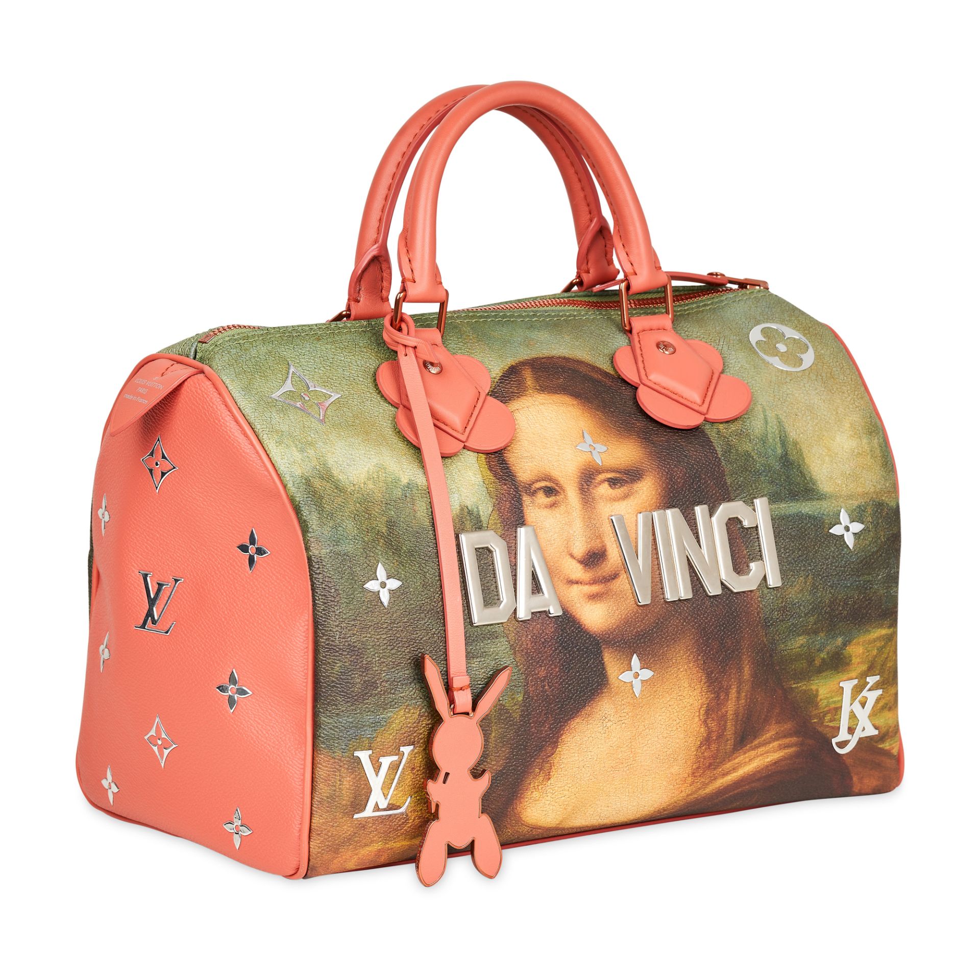 LOUIS VUITTON MASTERS JEFF KOONS DA VINCI MONA LISA SPEEDY 30 BAG