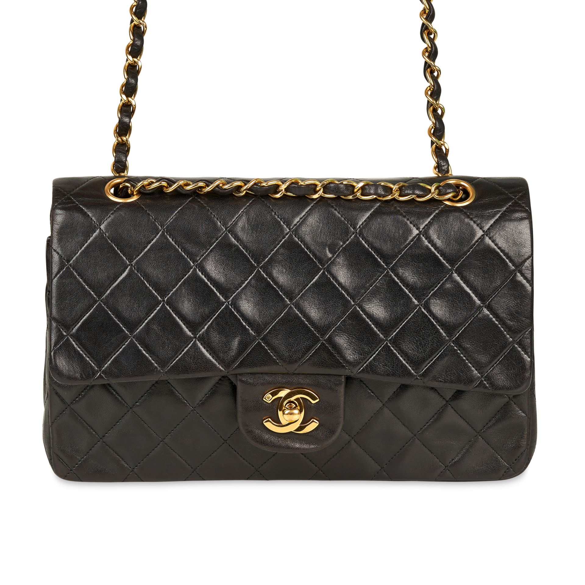 CHANEL VINTAGE MEDIUM LAMBSKIN CLASSIC FLAP BAG