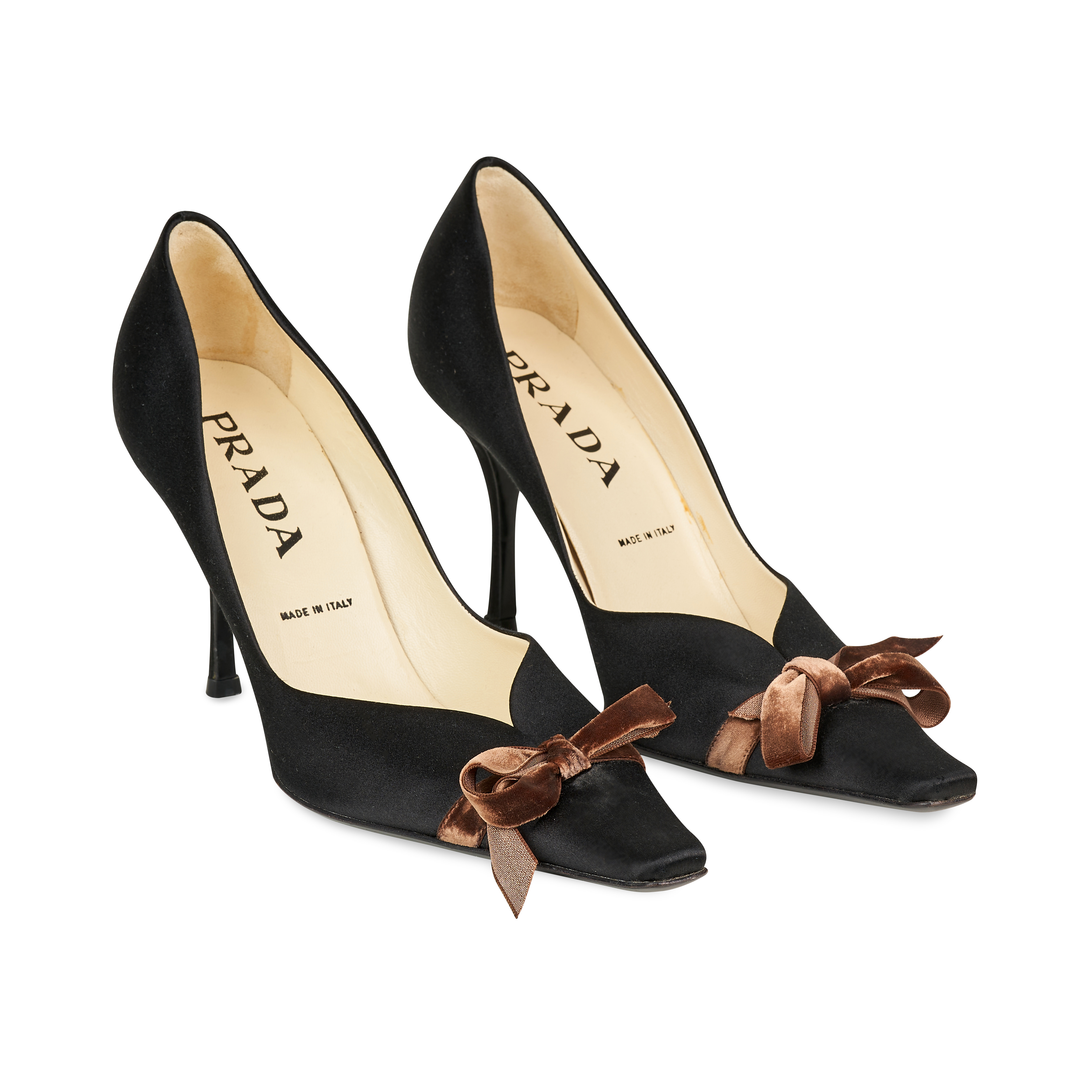 NO RESERVE PRADA SATIN RIBBON HEELS