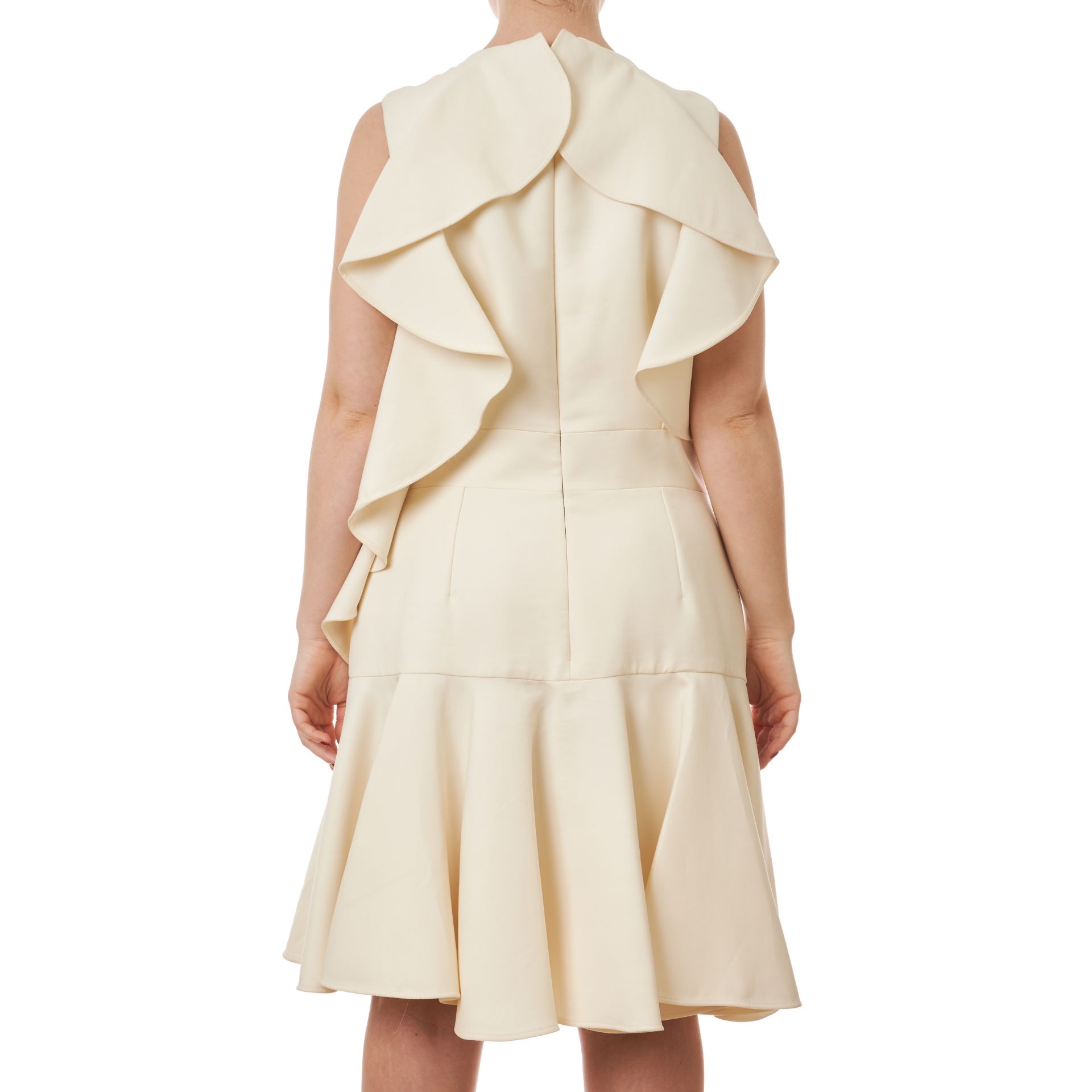 NO RESERVE ALEXANDER MCQUEEN CREAM RUFFLE DRESS - Image 2 of 3