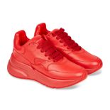 NO RESERVE ALEXANDER MCQUEEN RED LEATHER SNEAKERS