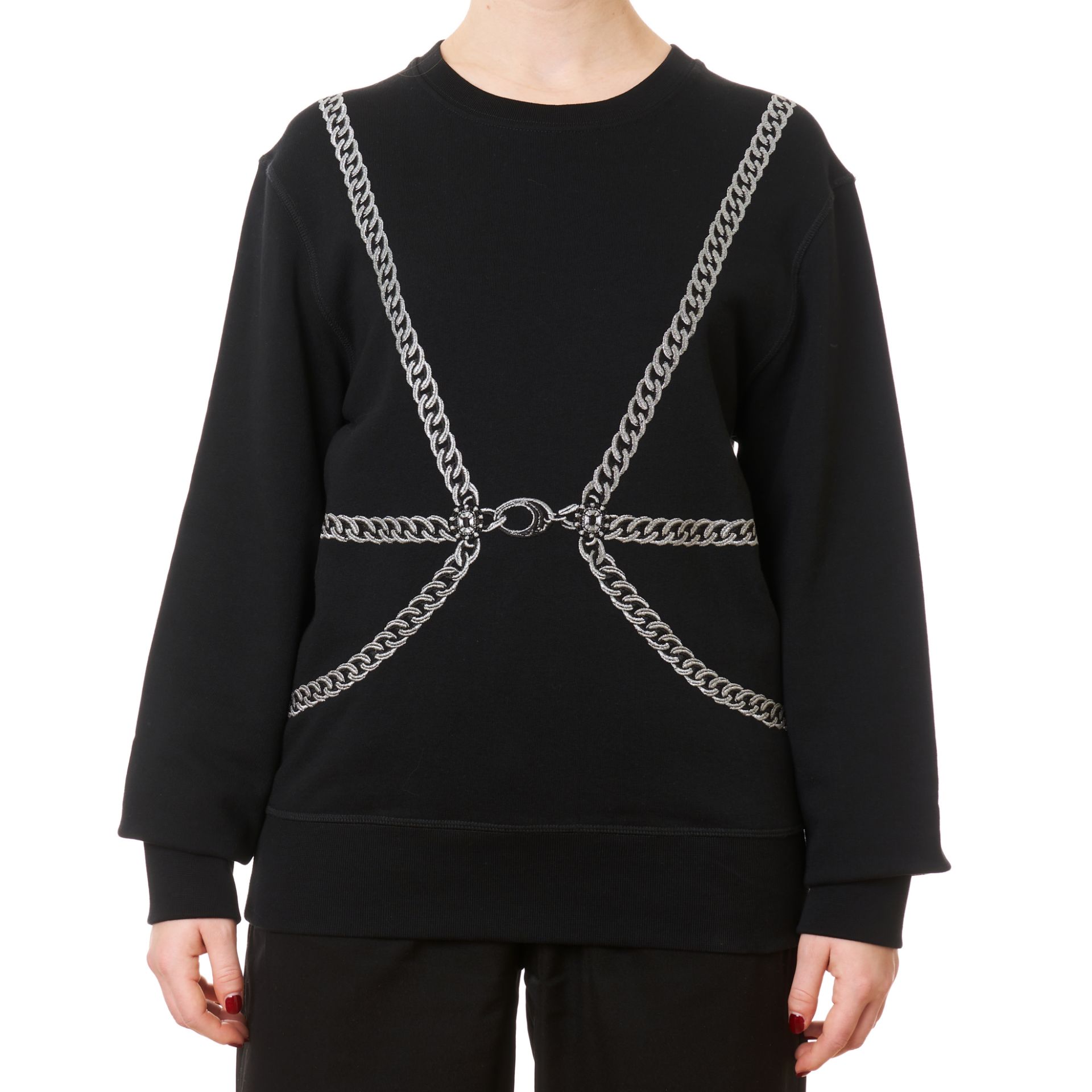 NO RESERVE ALEXANDER MCQUEEN BLACK EMBROIDERED JERSEY