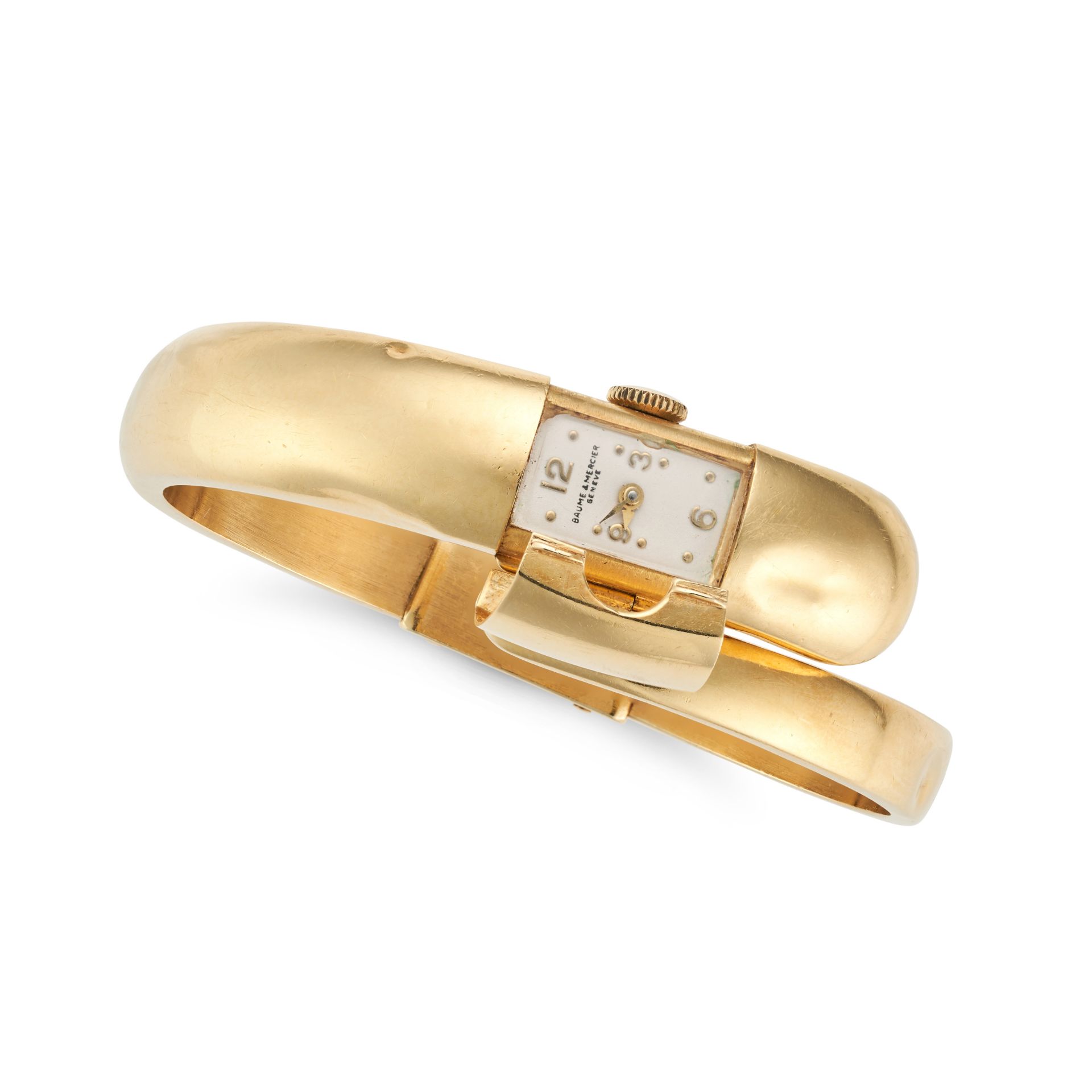 BAUME & MERCIER, A GOLD DRESS WATCH in 18ct yellow gold, the hinged bangle with a concealed watch... - Bild 2 aus 2