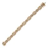 A DIAMOND BRACELET comprising bevelled links set with round cut diamonds, stamped 14K 585, 18.5cm...