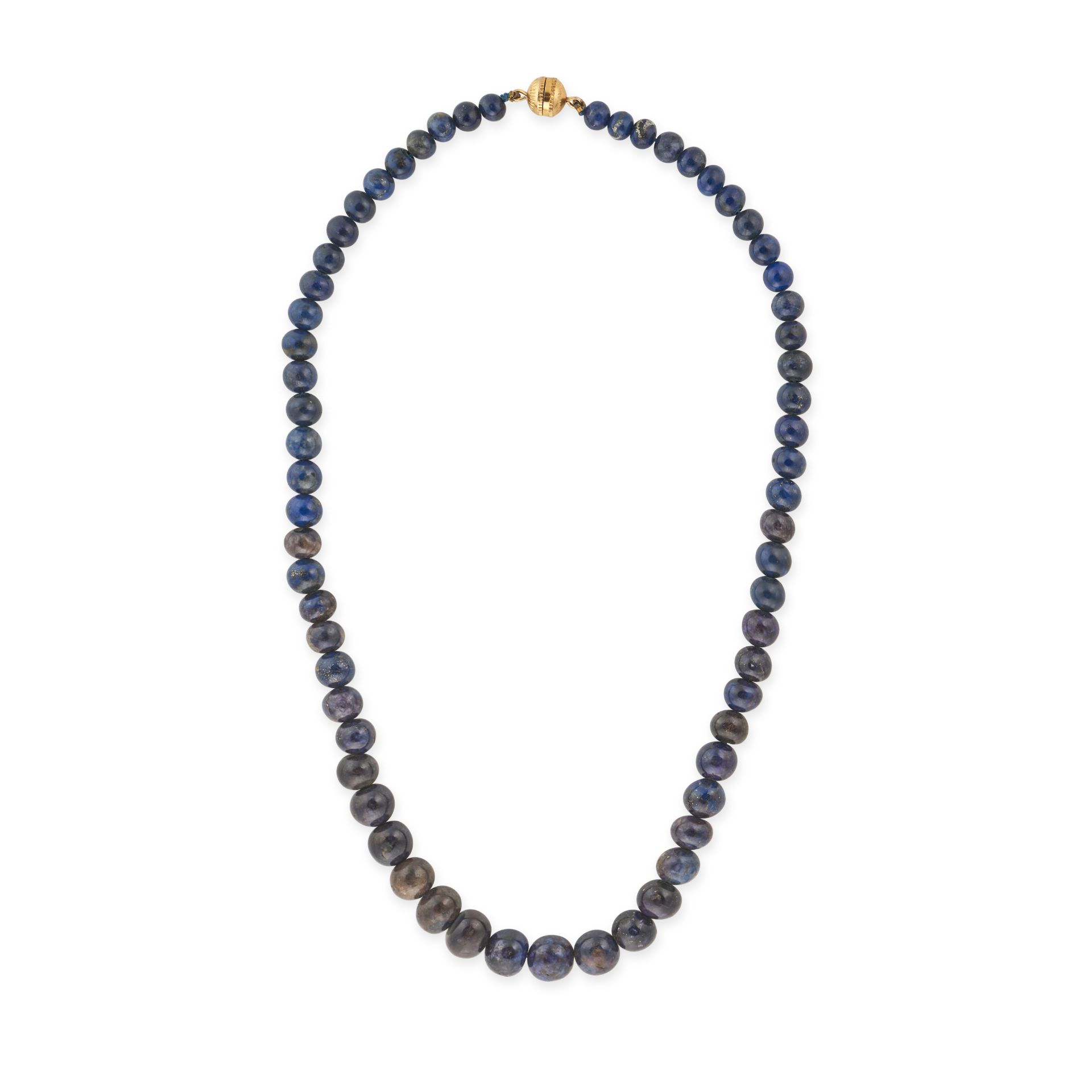 NO RESERVE - TWO LAPIS LAZULI NECKLACES one comprising a row of graduating lapis lazuli beads, no... - Image 2 of 2