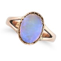 NO RESERVE - AN OPAL RING in 9ct yellow gold, set with a cabochon opal, full British hallmarks fo...