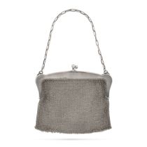NO RESERVE - A SILVER MESH PURSE the tapering clasp suspending a mesh bag, British import marks, ...