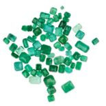 NO RESERVE - A COLLECTION OF UNMOUNTED EMERALDS octagonal step cut, 35.10 carats.