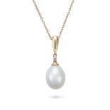 NO RESERVE - A PEARL PENDANT NECKLACE the pendant set with a pearl, suspended from a trace chain,...