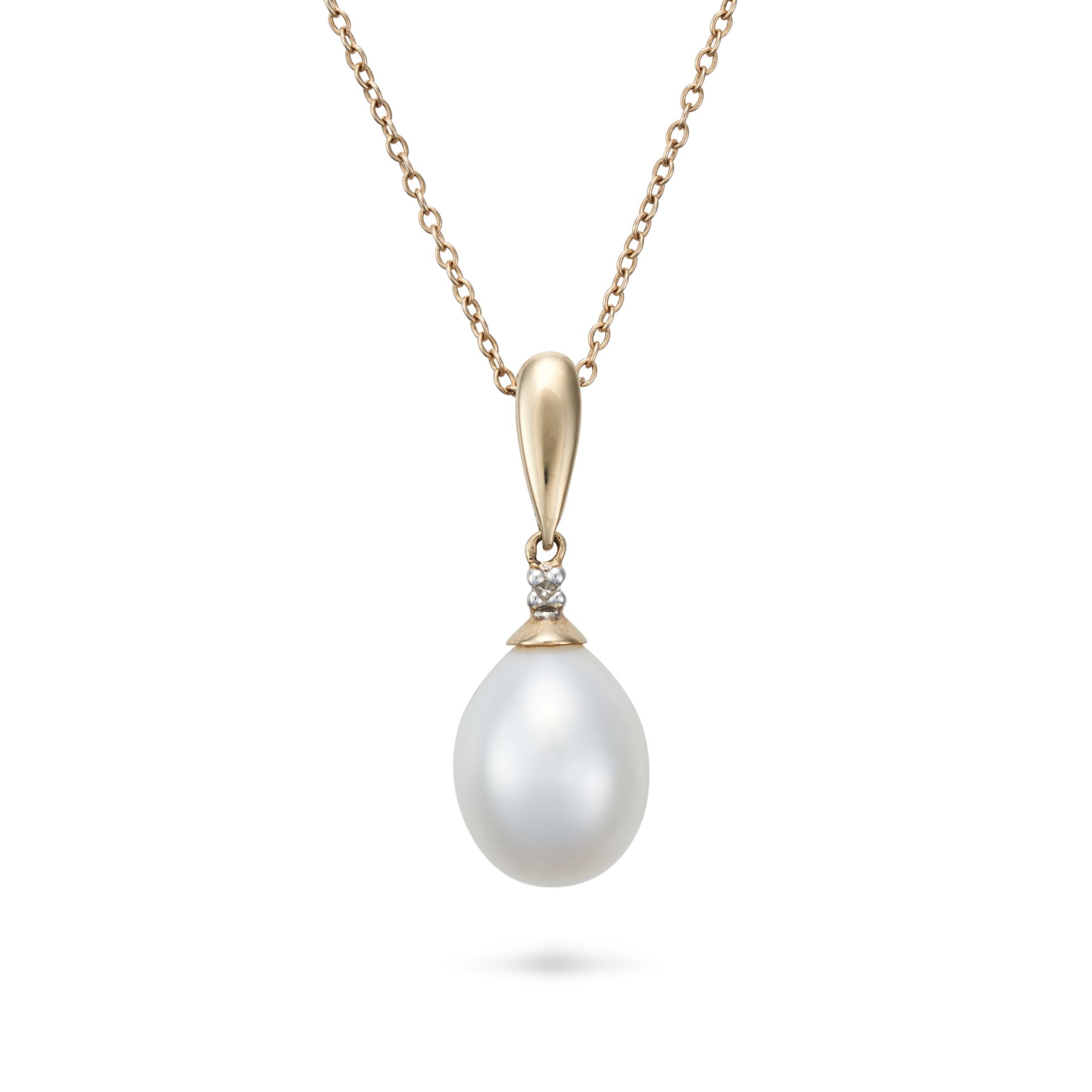 NO RESERVE - A PEARL PENDANT NECKLACE the pendant set with a pearl, suspended from a trace chain,...