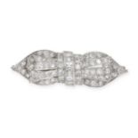 A DIAMOND BOW BROOCH designed as a bow set throughout with baguette and single cut diamonds, the ...