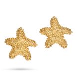 TIFFANY & CO., A PAIR OF STARFISH EARRINGS each designed as a starfish, signed Tiffany & Co., sta...