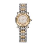 CHOPARD, A HAPPY SPORT DIAMOND WRISTWATCH ref. 27/8251-23 a gold bezel surrounding a white Roman ...