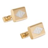 VAN CLEEF & ARPELS, A PAIR OF MOTHER OF PEARL CUFFLINKS in 18ct yellow gold, each comprising a re...